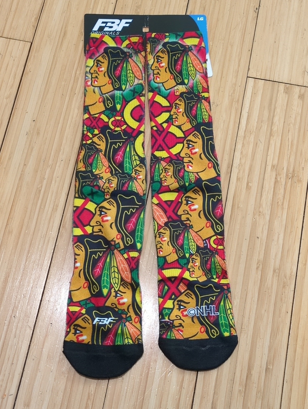 FBF NHL Chicago Blackhawk Hockey Graphic Socks